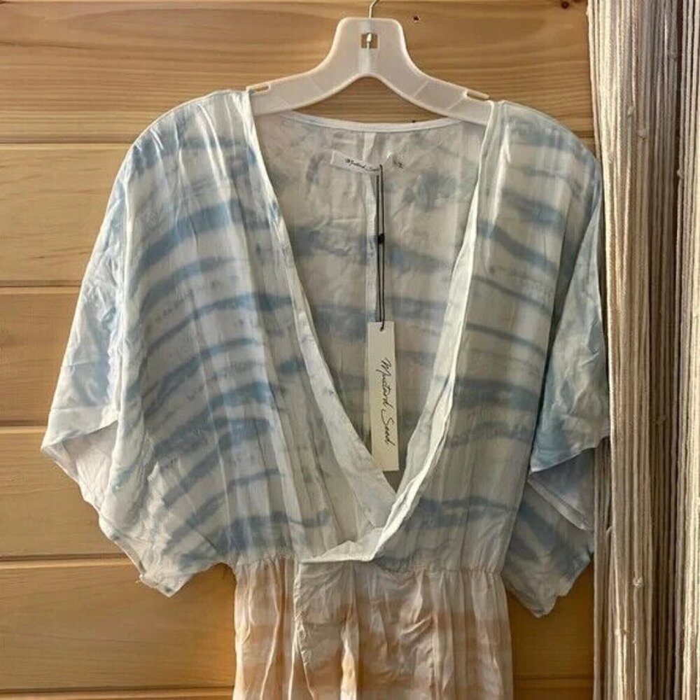 MUSTARD SEED TIE DYE KIMONO MIDI DRESS L NWT - Picture 2 of 7